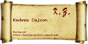 Kedves Zajzon névjegykártya